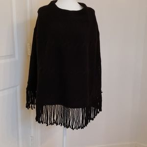 Land's End wool blend poncho S/M new without tag